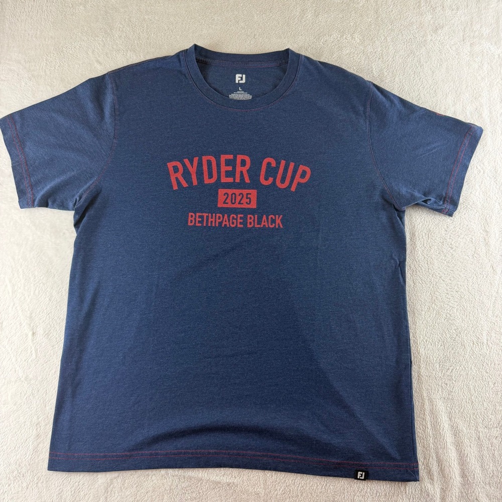 FootJoy T Shirt Crew Neck Ryder Cup 2025 Navy Blue Mens Large Golf Casual